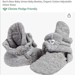Burt’s Bees Baby organic cotton grey booties